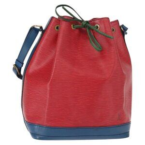 Authentic LOUIS VUITTON Epi Tricolor Noe Shoulder Bag Green Blue Red M44084 LV